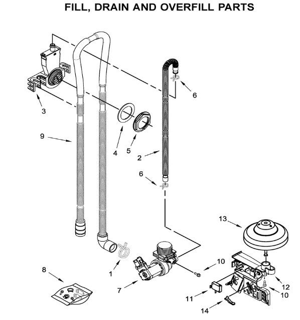 WPW10545278 Dishwasher Drain Hose