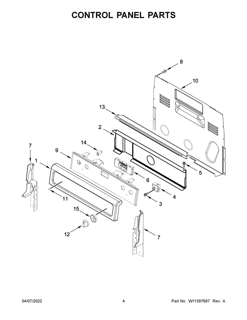 W11489573 Oven Certified Refurbished Switch Membrane